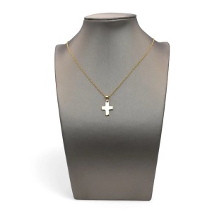 Einfacher Kreuzanhänger aus 18 Karat Gelbgold – 2 cm 2
