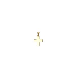 Einfacher Kreuzanhänger aus 18 Karat Gelbgold – 2 cm