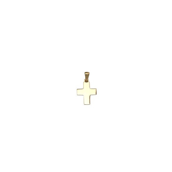 Einfacher Kreuzanhänger aus 18 Karat Gelbgold – 2 cm