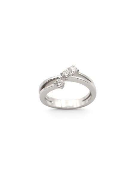 Trilogie-Ring aus Weißgold, ct. 0,38