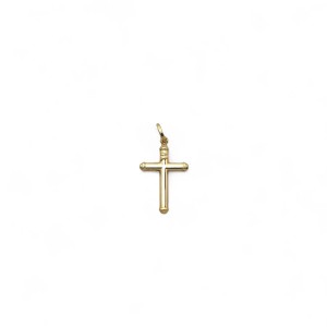 Colgante de cruz sencilla de oro amarillo de 18 kt - 3 cm