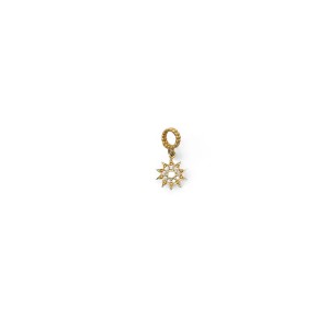 Colgante de estrella de oro amarillo de 18 kt con circonitas | 2 cm