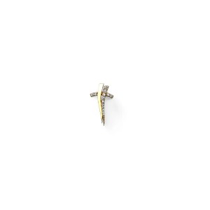 18kt Yellow Gold Modern Design Cross Pendant - 2cm