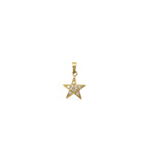 Ciondolo Stella Oro Giallo 18kt con Zirconi | 2,5cm