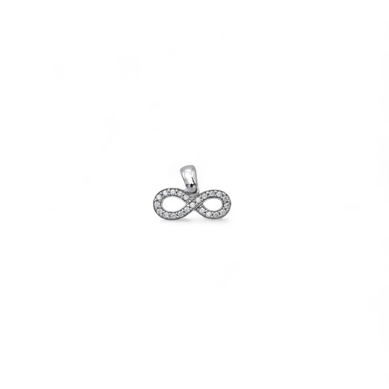 Ciondolo Infinito Oro Bianco 18kt con Zirconi | 1,1gr