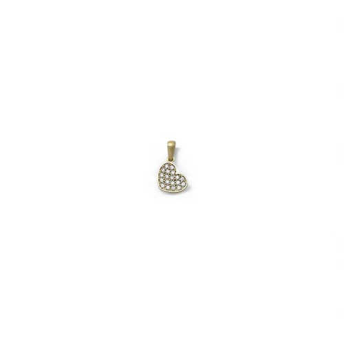 18kt Yellow Gold Pavé Heart Pendant | Stella Maris
