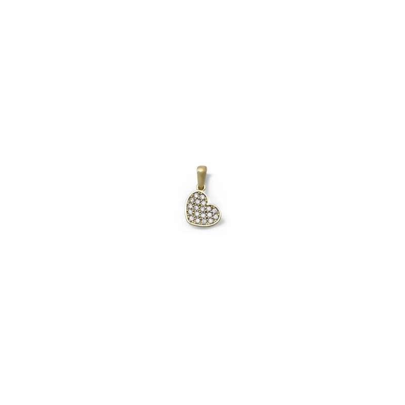 18kt Yellow Gold Pavé Heart Pendant | Stella Maris