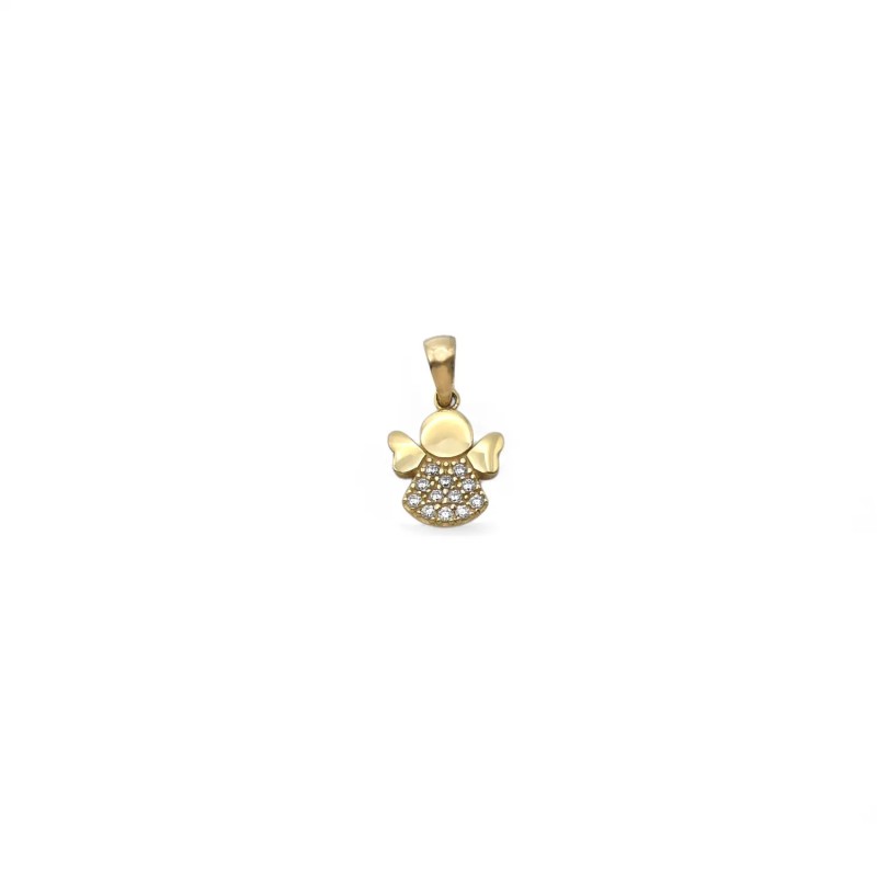 Ciondolo Angelo con Zirconi Oro Giallo 18kt - 1,5cm